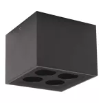 Surface-mounted ceiling light IP65 Crest 6.6W 3000K ON-OFF Black 611lm