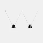Pendant Attic Double Conic Shape E27 2 x Max. 15W Black 916lm