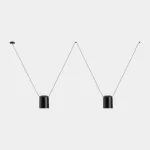 Pendant Attic Double Rectangular Shape E27 2 x Max. 15W Black 1537lm