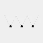Pendant Attic Triple Conic Shape E27 3 x Max. 15W Black 2748lm