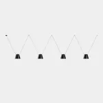 Pendant Attic Quadruple Conic Shape E27 4 x Max. 15W Black 3664lm