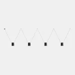 Pendant Attic Quadruple Rectangular Shape E27 4 x Max. 15W Black 3074lm
