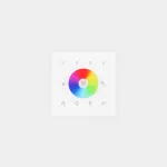Basic DMX touch screen, non-programmable. Simultaneous "broadcast" DMX luminaire control. Saves 4 colours. Fits universal mechanism case 65x65. 100-240 V
