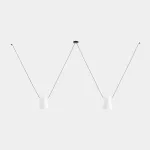 Pendant Attic 2 bodies Conic Shape 2200mm E27 2 x Max. 15W White 1832lm