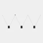 Pendant Attic 3 bodies Rectangular Shape 2200mm E27 3 x Max. 15W Black 2305lm