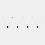 Pendant Attic 4 bodies Rectangular Shape 2200mm E27 4 x Max. 15W Black 3074lm