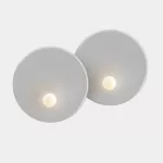 Surface-mounted wall light Trip Double ø460mm / ø460mm E14 2 x Max. 9W Stone grey 414lm