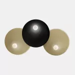 Surface-mounted wall light Trip Triple ø460mm / ø460mm / ø460mm E14 3 x Max. 9W Black/Matt gold 621lm