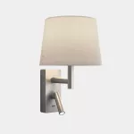 Surface-mounted wall light Metrica Shade Reader LED+E27 2,3W + Max.15W 2700K ON-OFF Satin nickel 137lm