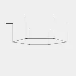 Pendant Tubs Modular Hexagonal 900mm LED 84W 3000K DALI Black 8270lm