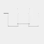 Pendant Tubs Modular Zigzag Five Tubs of 900mm LED 47.2W 3000K DALI Black 4593lm