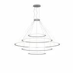 Pendant Circular Inward 5 Rings (ø1200 ø2000 ø3000 ø2000 ø1200) LED 575W 3000K 0-10V Black 32310lm