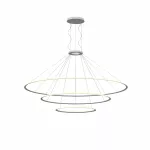 Pendant Circular Inward 3 Rings (ø3000 ø2000 ø1200) LED 381W 3000K DALI White 21259lm