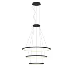Pendant Circular Inward 3 Rings (ø1200 ø900 ø600) LED 159W 3000K DALI Black 9199lm