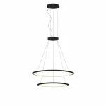 Pendant Circular Inward Double Rings (ø1200 ø900) LED 124W 2700K 0-10V Black 6239lm