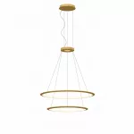 Pendant Circular Inward Double Rings (ø1200 ø900) LED 124W 3000K DALI-2 Gold 6781lm