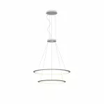 Pendant Circular Inward Double Rings (ø1200 ø900) LED 124W 4000K DALI-2 White 7323lm