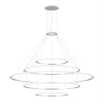 Pendant Circular Outward 5 Rings (ø1200 ø2000 ø3000 ø2000 ø1200) LED 575W 3000K 0-10V White 45403lm