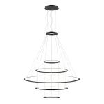 Pendant Circular Outward 5 Rings (ø600 ø1200 ø2000 ø1200 ø600) LED 340W 2700K 0-10V Black 25644lm