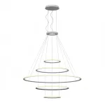 Pendant Circular Outward 5 Rings (ø600 ø1200 ø2000 ø1200 ø600) LED 340W 4000K 0-10V White 30102lm