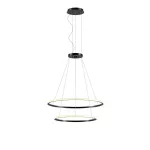 Pendant Circular Outward 2 Rings (ø1200 ø900) LED 124W 2700K DALI-2 Black 7758lm