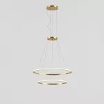 Pendant Circular Outward 2 Rings (ø1200 ø900) LED 124W 2700K DALI-2 Gold 7758lm