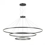 Pendant Circular Downward 3 Rings (ø3000 ø2000 ø1200) LED 320W 2700K DALI Black 22731lm