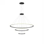 Pendant Circular Downward 3 Rings (ø2000 ø1200 ø600) LED 190W 2700K DALI/PUSH Black 13923lm