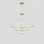 Pendant Circular Downward 3 Rings (ø2000 ø1200 ø600) LED 190W 3000K DALI/PUSH Gold 15058lm