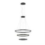 Pendant Circular Downward 3 Rings (ø1200 ø900 ø600) LED 132W 4000K DALI Black 10214lm