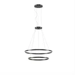 Pendant Circular Downward 2 Rings (ø1200 ø900) LED 104W 3000K DALI-2 Black 7139lm