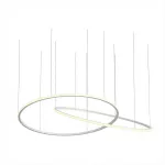 Pendant Circular Outward 2 Rings ø2000 Horitzontal Recessed LED 258W 2700K DALI-2 White 17928lm