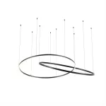 Pendant Circular Downward 2 Rings ø2000 Horitzontal LED 258W 2700K DALI-2 Black 14916lm