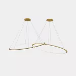 Pendant Circular Downward 2 Rings ø2000 Horitzontal LED 258W 2700K ON-OFF Gold 14916lm