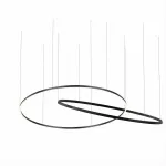 Pendant Circular Downward 2 Rings ø2000 Horitzontal Recessed LED 258W 2700K DALI-2 Black 14916lm