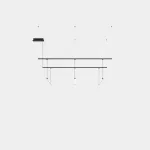 Pendant Tubs Modular Track with 3 Lineal 900mm LED 42W 2700K ON-OFF Black 3597lm