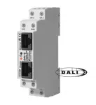 3-bus DALI2 extension for 7" screen – controls up to 192 DALI2 devices. 24 VDC. 90 mA + PoE