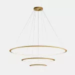 Pendant Circular Inward 3 Rings (ø3000 ø2000 ø1200) LED 381W 4000K ON-OFF Gold 22960lm