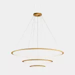 Pendant Circular Inward 3 Rings (ø2000 ø1200 ø600) LED 234W 2700K ON-OFF Gold 12392lm