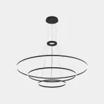 Pendant Circular Downward 3 Rings (ø3000 ø2000 ø1200) LED 320W 3000K ON-OFF Black 24709lm