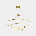 Pendant Circular Downward 3 Rings (ø3000 ø2000 ø1200) LED 320W 4000K ON-OFF Gold 26687lm