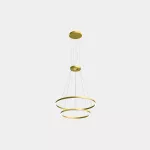 Pendant Circular Downward 2 Rings (ø900 ø600) LED 77.5W 3000K ON-OFF Gold 4825lm
