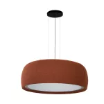 Pendant Gong Microprisma Ø1000 LED 38.7W 3000K DALI-2/PUSH Marron RAL 8016 matt Teixit VERMELL 3161lm