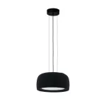 Pendant Gong Microprisma Ø340 LED 15W 4000K DALI-2/PUSH Black Teixit Negre 1089lm