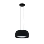 Pendant Gong Opal Ø340 LED 15W 2700K TRIAC Black Teixit Negre 658lm