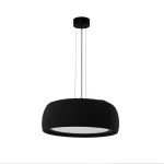 Pendant Gong Microprisma Ø600 LED 28W 2700K DALI-2/PUSH Black Teixit Negre 2074lm