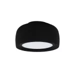 Surface-mounted ceiling light Gong Opal Ø340 LED 18.7W 3000K PHASE CUT Black Teixit Negre 843lm