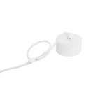 Surface rosette with On-Off power outlet, white, for three-phase track