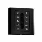 Black wall controller with light for DC motors with dual power supply (Battery / 100–240V)