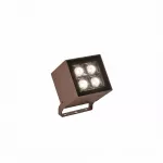 Spotlight IP66 Cube Spot 4 LEDS LED 19.6W RGB-3000K DMX RDM Brown 672lm